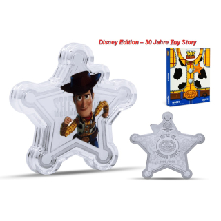 1 oz Niue 2025 Proof - Sheriff Woody Sheriffstern-Prägung - 30 Jahre Disney Toy Story - silber color 2 NZ$