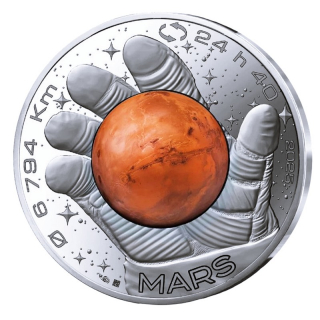 Frankreich 10 Euro Silber -  Planet MARS - Space Odyssee im Weltraum - Coin Card Monnaie de Paris