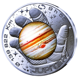 Frankreich 10 Euro Silber -  Planet JUPITER - Space Odyssee im Weltraum - Coin Card Monnaie de Paris
