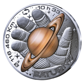 Frankreich 10 Euro Silber -  Planet SATURN - Space Odyssee im Weltraum - Coin Card Monnaie de Paris