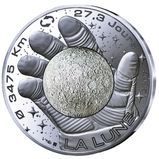 Frankreich 10 Euro Silber -  Der MOND / MOON - Space Odyssee im Weltraum - Coin Card Monnaie de Paris