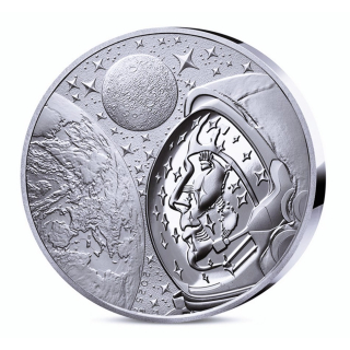 Neu*  2 oz Frankreich 25 Euro Proof NFC-Chip - Space Odyssee im Weltraum - Silber Monnaie de Paris