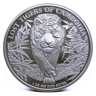 NEU* 1 oz Kambodscha 2026 - TIGER - Serie LOST TIGERS - Silber BU 3,000 Riels