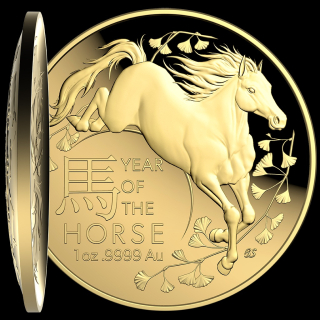 1 oz GOLD Australien 2026 DOME SHAPE Proof - PFERD - Jahr des Pferdes - Lunar serie - 100 AU$ - Auflage 750  - Royal Australien Mint