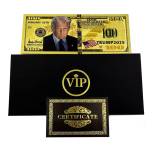 NEU ** Goldfolie - DONALD TRUMP 2025  Golden Bill Fight to Save America - 24-Karat Vergoldung - Polycarbonat