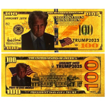 NEU ** Goldfolie - DONALD TRUMP 2025  Golden Bill Fight to Save America - 24-Karat Vergoldung - Polycarbonat