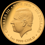 1 oz GOLD Niue 2025 Proof - Schachturm - Der Turm des Schachspiels - Chess Rock - 4. Ausgabe der Schachserie - Platinbeschichtung - 100 AU$ - Auflage 99