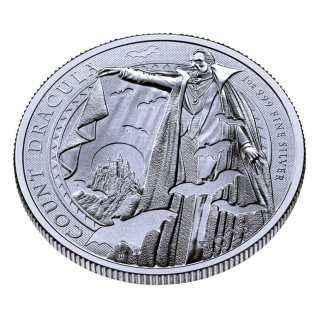 NEU* 1 oz UK 2025 BU - COUNT DRACULA - GOTHIC HORROR serie Startausgabe - 1 Pfd. - Silber Anlagemünze