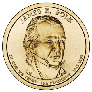 USA 1 $ 2009  - James K. Polk - Präsidenten Dollar - Die Präsidenten der USA - Golden Dollar