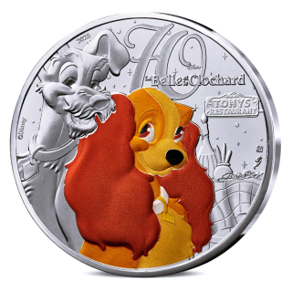 Frankreich 10 Euro Blister - DISNEY CLASSICs - SUSI & STROLCH - Lady & Tramp - Coin Card Silber Color - Monnaie de Paris