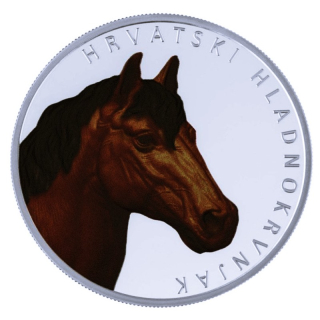 1 oz Kroatien 8 Euro 2025 Color - Pferd/Horse Kaltblut Pferd - Coldblood Horse - Silber BU Color
