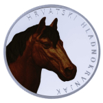 1 oz Kroatien 8 Euro 2025 Color - Pferd/Horse Kaltblut Pferd - Coldblood Horse - Silber BU Color