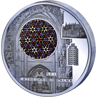 50 g Silber Cook Islands 2016 Proof - SANTA MARIA Palma de Mallorca - Windows of Heaven  - 10 $