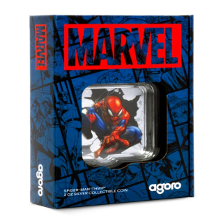 EINZELSTÜCK*NEU*  2 oz Niue 2025 Proof - SPIDER MAN THWIP - (5) Marvel Smash - silber 3 NZ$ - NZ Mint Agoro