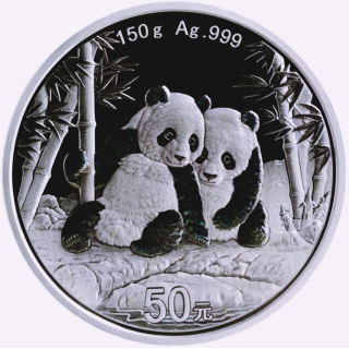 nur auf Anfrage*** 150 g Silber China Panda 2026 Proof - PANDA - Irisierend Optischer Effekt - Color - 50 Yuan