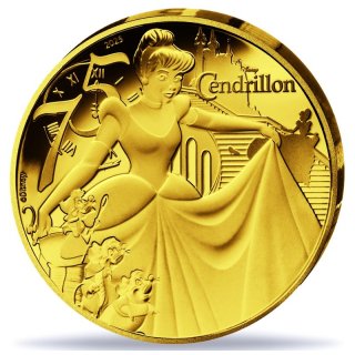 1/4 Oz Gold Frankreich 50 Euro Proof - DISNEY CLASSICs - ASCHENPUTTEL / Cinderella  -   Gold Monnaie de Paris