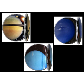 *Top Angebot** 3 x 1 oz USA 2022 Proof Dome Shape - Saturn + Uranus + Neptun - Sonnensystem/Sun System - Silber Color 1$
