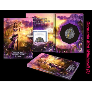 Neu*new** 1 oz Silber ANTIQUE Germania WITCHCRAFT (2)  - HERBALIST - Kräuterexpertin & Hüterin der Heilkunst - Guardian of the healing arts - Octagonprägung Serie WITCHCRAFT Nr. 2