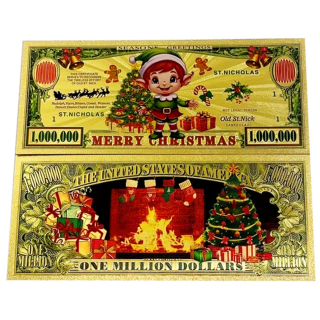 NEU ** Goldfolie - ELF - Weihnachtsmotive Christmas Themes -24-Karat Vergoldung - Polycarbonat - $100 - 24K Note Bill
