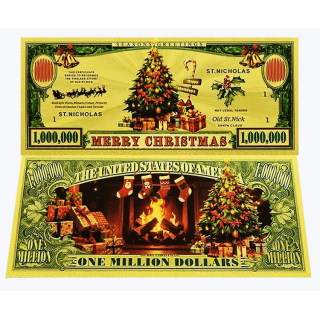 NEU ** Goldfolie - WEIHNACHTSBAUM / Christmas Tree - Weihnachtsmotive Christmas Themes -24-Karat Vergoldung - Polycarbonat - $100 - 24K Note Bill