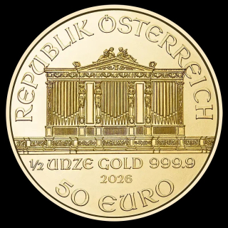 1/2 Unze Gold Wiener Philharmoniker Österreich 2026 BU