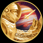 1 oz Gold Niue 2025 Proof - SPACE - JUPITER from CALLISTO  from PHOBOS - Planeten & Monde des Sonnensystems - Silber Color 100 NZ$