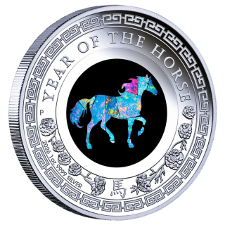 LETZTE** 1 oz Australien 2026 OPAL Proof - Jahr des Pferdes / Year of the Horse - LUNARSERIE OPAL - Limitierung 1 pro Kunde! 1 AU$ - Silberpferd