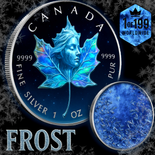 Edition* 1 oz Maple Leaf 2025 - FROST WOMAN THE ICE LADY - Die Lady im Eis - Silber Color