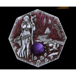 Neu*new** 2 oz Silber Germania WITCHCRAFT (2) Amethyst - HERBALIST - Antique Color Ultra High Relief - Kräuterexpertin & Hüterin der Heilkunst - Guardian of the healing arts - Octagonprägung Serie WITCHCRAFT Nr. 2
