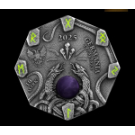 Neu*new** 2 oz Silber Germania WITCHCRAFT (2) Amethyst - HERBALIST - Antique Color Ultra High Relief - Kräuterexpertin & Hüterin der Heilkunst - Guardian of the healing arts - Octagonprägung Serie WITCHCRAFT Nr. 2