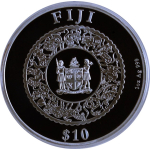 1 oz Fiji 2022 Gilded Proof  - Jahr des Tigers / Year of the Tiger - SÜSSWASSER-PERLE  / Freshwater Pearl - Silber 2$ EINZELSTÜCK
