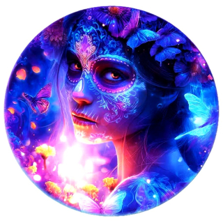 NEU** EDITION** 1 oz Liberia 2026 Proof - DIA de LOS MUERTOS / Der Tag der Toten > Die Wunderschöne Frau, Schmetterlinge & Blumen der Erinnerung > Whisper of the Marigolds - Edition - Silber Color 10$ - 12 cm Durchmesser