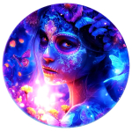 NEU** EDITION** 1 oz Liberia 2026 Proof - DIA de LOS MUERTOS / Der Tag der Toten > Die Wunderschöne Frau, Schmetterlinge & Blumen der Erinnerung > Whisper of the Marigolds - Edition - Silber Color 10$ - 12 cm Durchmesser