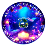 NEU** EDITION** 1 oz Liberia 2026 Proof - DIA de LOS MUERTOS / Der Tag der Toten > Die Wunderschöne Frau, Schmetterlinge & Blumen der Erinnerung > Whisper of the Marigolds - Edition - Silber Color 10$ - 12 cm Durchmesser