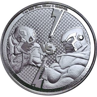 NEU*NEW*  1 oz Niue 2025 - CAPTAIN AMERICA vs THANOS - Silber BU 2 $ - Marvel Superhelden vs Superschurken (3)