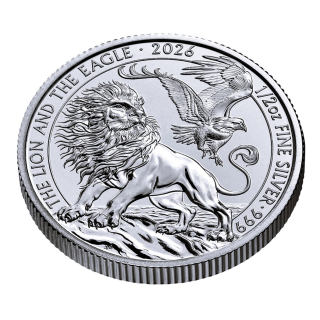 NEU* 1/2 oz 2026 UK - BRITISH LION & AMERICAN EAGLE - LÖWE & ADLER - UK Großbritannien Silber - Serie Respekt & Harmonie der USA & United Kingdom - Royal Mint UK + US Mint