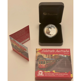 1 Oz Silber Celebrate Australia VICTORIA 2010 Anda Melbourne Show