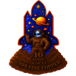 NEU** 10 oz Kupferedition 3-Dimensional - SPACE SHUTTLE & Astronaut auf dem MOND / Man on the MOON - Sensationeller Motivbarren Copper Edition - VORVERKAUF !