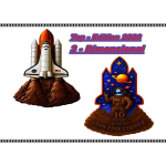 Wieder*Bestellbar** 10 oz Kupferedition 3-Dimensional - SPACE SHUTTLE & Astronaut auf dem MOND / Man on the MOON - Sensationeller Motivbarren Copper Edition - VORVERKAUF !