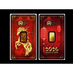NEU** 1 g Goldbarren 2026 Jahr des PFERDES / Year of the...