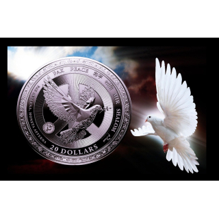 NEU* 1 oz Liberia 2026 PROOF - Die FRIEDENSTAUBE PEACE  - Silber 20 $ - Neue Flagschiffserie Pressburg Mint - Erstausgabe !