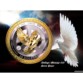 NEU* 1 oz Liberia 2026 GILDED PROOF - Die FRIEDENSTAUBE PEACE  - Silber 20 $ - Neue Flagschiffserie Pressburg Mint - Erstausgabe !