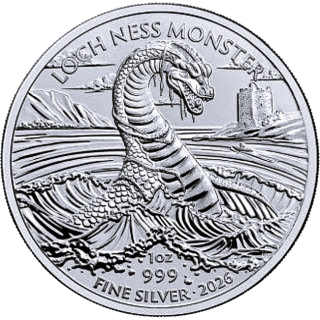 NEU* 1 oz UK 2026 BU - NESSIE Loch Ness Monster - 1 Pfd. - Silber Anlagemünze