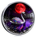 NEU** 1 oz Kupfer Coloredition - SCHWAN im MONDLICHT -...