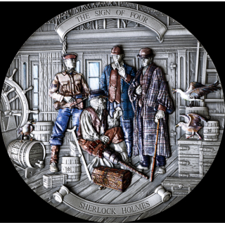 NUR auf ANFRAGE ! 200 g Niue 2026 Silberedition - SHERLOCK HOLMES Das Zeichen der Vier - Silber Ultra High Relief Color 15$ - Auflage 100 - Numismatik Masterpiece