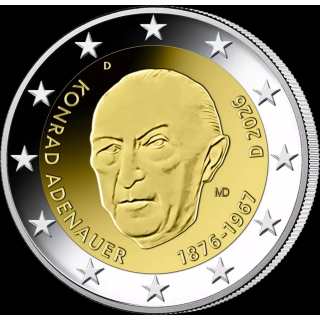 2 Euro Deutschland 2026 " D " Konrad Adenauer -  Prägestätte D (München)