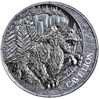 Neue Serie** 1 oz Liberia 2026 BU HÖHLENLÖWE / CAVE LION - Panthera spelaea - MEGAFAUNA Neue Serie (1.) Startmotiv - Silber BU 20$ - Germania Mint