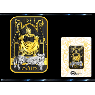 NEU* 1 oz Motivbarren RUTHENIUM Edition ODIN der Göttervater Nordische Götter - Silber Gilded - Germania Mint Royal Mint UK Kooperation
