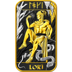 NEU* 1 oz Motivbarren RUTHENIUM Edition LOKI Gott des FEUERS - Nordische Götter - Silber Gilded - Germania Mint Royal Mint UK Kooperation