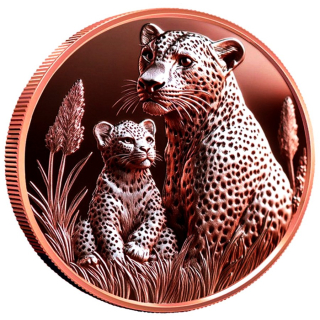 In Kürze** 1 oz Kupferedition - LEOPARDENFAMILIE / Leopard FAMILY - Neue Serie Wilde Tiere / Wild Animals- VORVERKAUF - PRESALE !